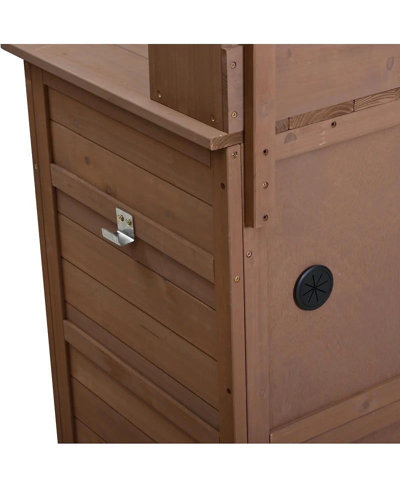 Streamdale Furniture Large Wooden Garden Potting Bench With Storage And Lockable Wheels