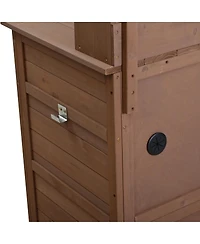 Streamdale Furniture Large Wooden Garden Potting Bench With Storage And Lockable Wheels