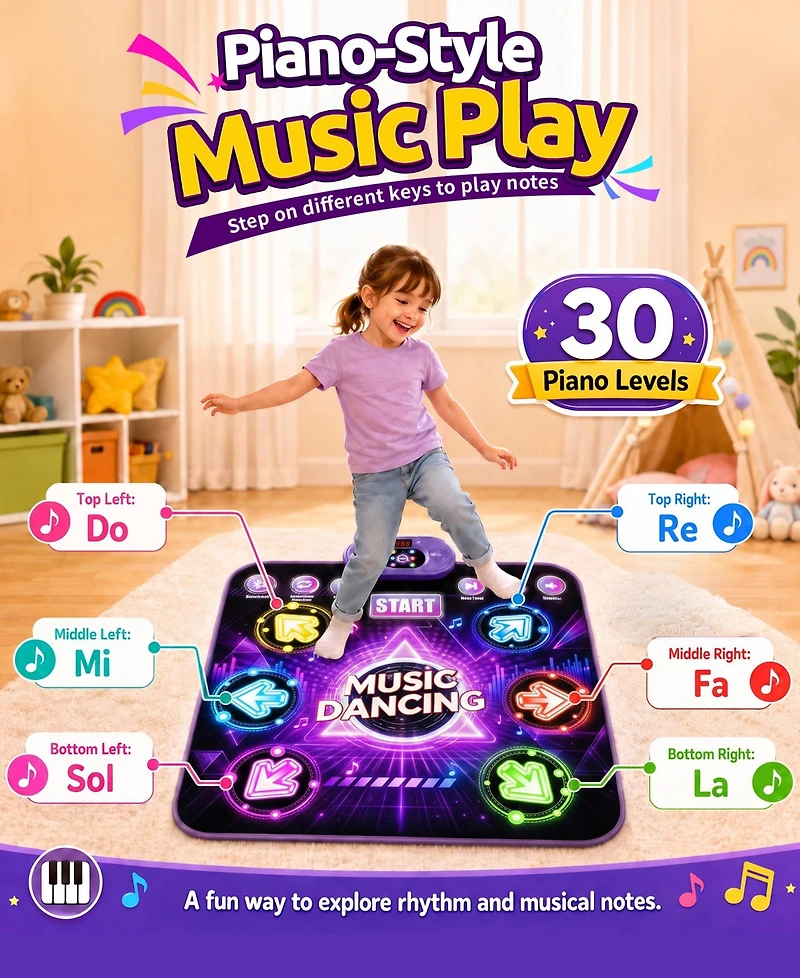 Sugift Interactive Bluetooth Dance Mat for Kids, Ages 3+