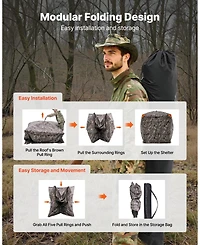 Hongge Silent Magnetic Door Ground Hunting Blind for 4 to 5 People