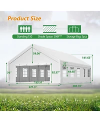 Asagikoiai Large Outdoor Party Tent, Heavy Duty Canopy Gazebo with 3 Storage Bags