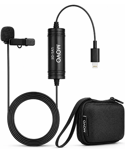 Movo LV1-di MFi Certified Lightning Omnidirectional Lavalier Microphone with 20-Foot Cable for iPhone and iPad