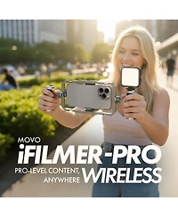 Movo iFilmer-pro Smartphone Rig with Dual Grip Cage, Wireless Lavalier Mics, and Tripod for iPhone and Android