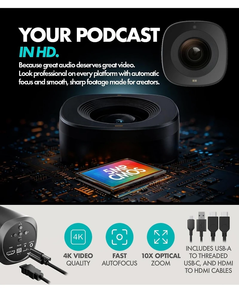Movo 4K Two-Person Video Podcast Equipment Bundle