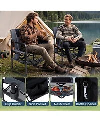 Hongge 2-Pack Heavy Duty Camping Chairs with Bottle Opener