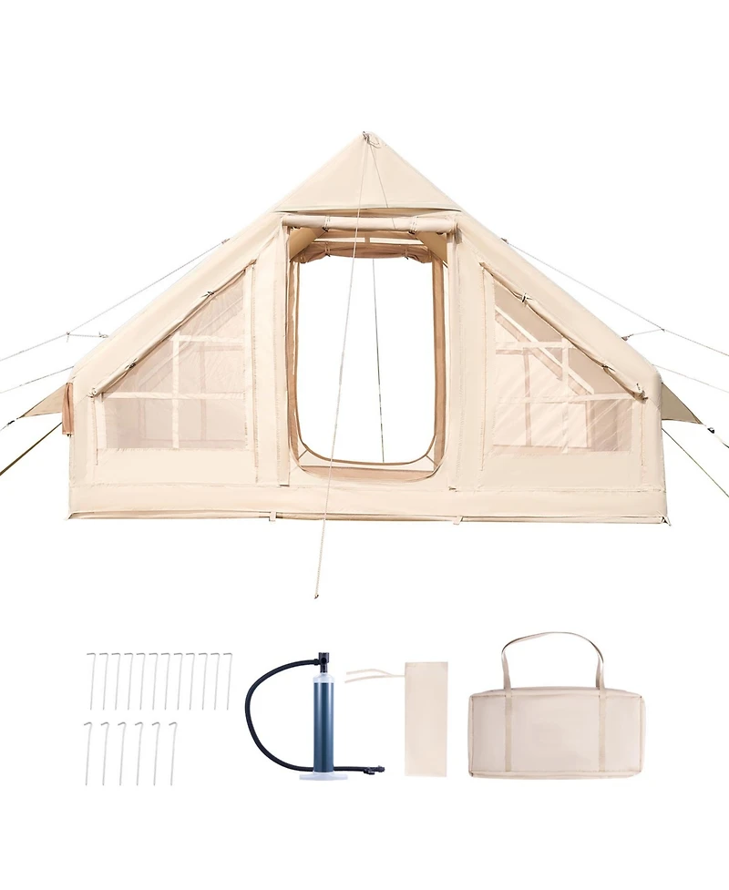 Hongge Inflatable 3 to 5 Person Camping Tent with Stove Jack