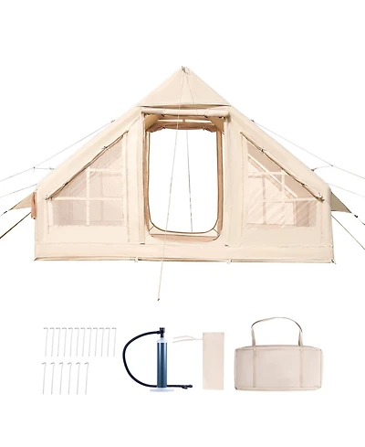Hongge Inflatable 3 to 5 Person Camping Tent with Stove Jack