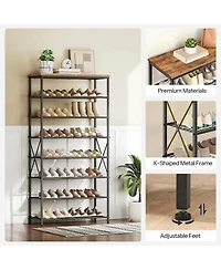 Slickblue Freestanding 8-Tier Metal Shoe Rack Organizer for Entryway Bedroom Closet Storage