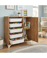 Sugift Buffet Sideboard Cabinet with 5 Removable Drawers and 2-Shelf Storage
