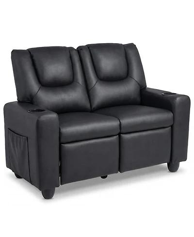 Sugift 2-Seater Kids Recliner Toddler Sofa Chair with 2 Cup Holders