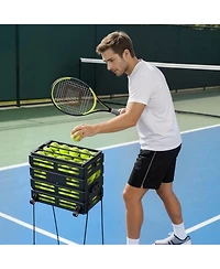 Hongge Tennis Ball Hopper Cart with Convertible Stand Handle