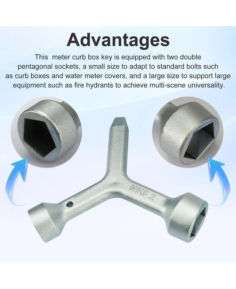 Xdovet Water Meter Box Key A Tool for Valves Gas Systems and Fire Hydrants