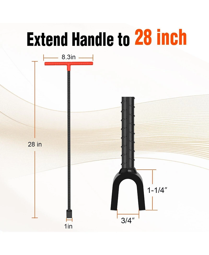 Xdovet Water Meter Key T-Handle 4-Way Steel