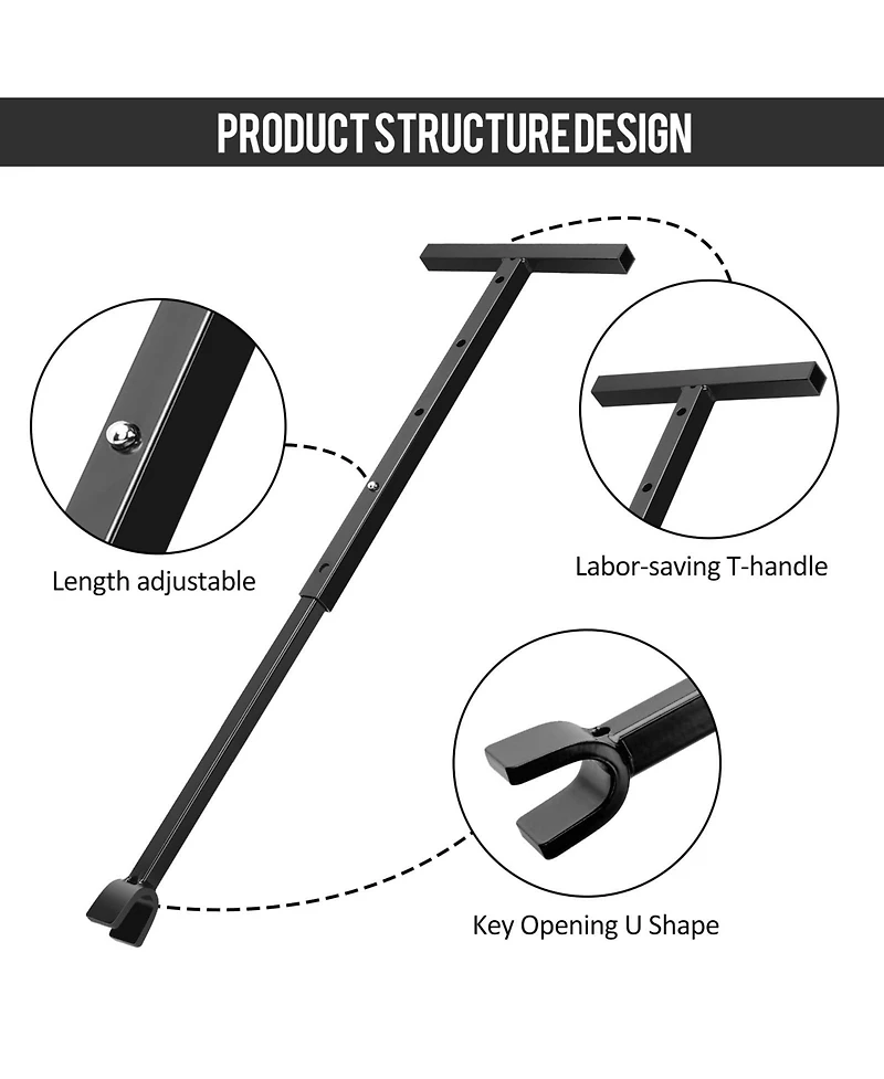 Xdovet Water Meter Key 4-Way T-Handle Shut Off Tool