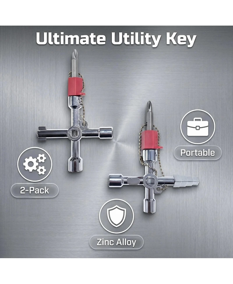 Xdovet 24-in-1 Universal Utility Key Zinc Alloy Plumber Tool