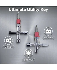 Xdovet 24-in-1 Universal Utility Key Zinc Alloy Plumber Tool