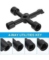 Xdovet 4 Way Utility Key Multifunction Wrench For Valve Spigots Cabinet