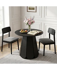 gaomon 31.5" Round Dining Table, Small Circle Kitchen Table for 2-4 People, Modern Farmhouse Wood Dinning Room Tables with Pedestal Base