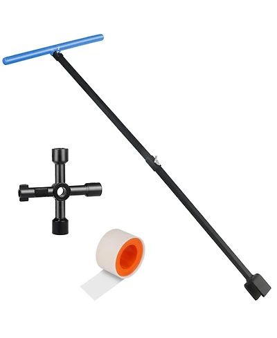 Xdovet Water Meter Key Shut Off Tool 4-Way Valve Opener