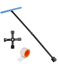 Xdovet Water Meter Key Shut Off Tool 4-Way Valve Opener