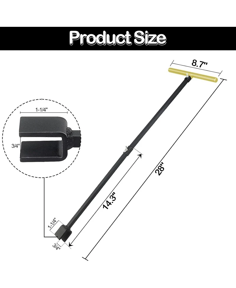 Xdovet Water Meter Key Shut Off Tool Steel 4 Way Seal Tape