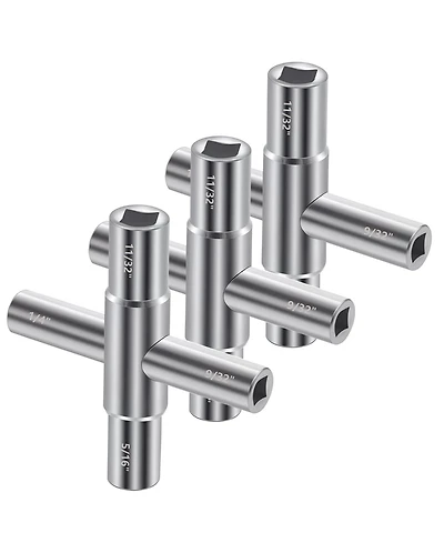 Xdovet 3 Pack 4 Way Sillcock Key Universal Hose Bib Wrench