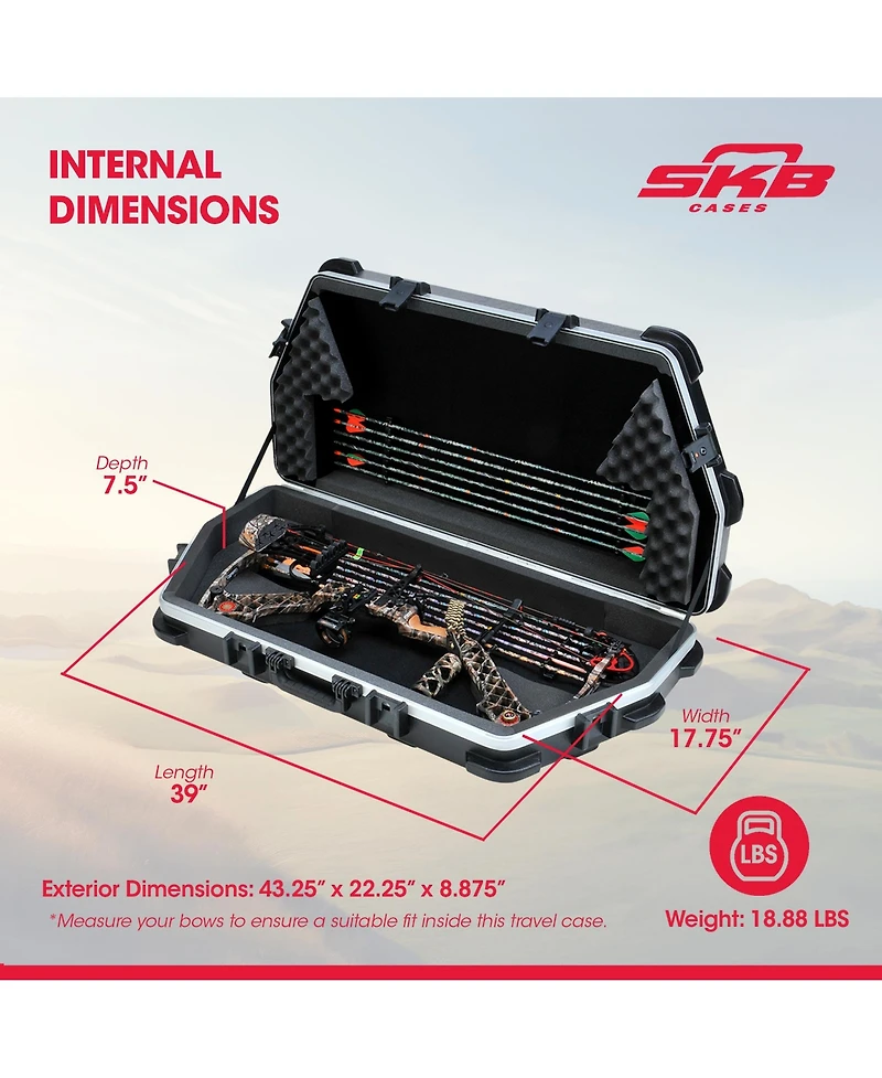 Skb Cases 4119 Hard Exterior Waterproof Ata Single Parallel Limb Bow Case