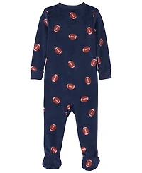 Carters Baby Boys' Football 2-Way Zip Dream Plush Snug-Fit Footed Pajama