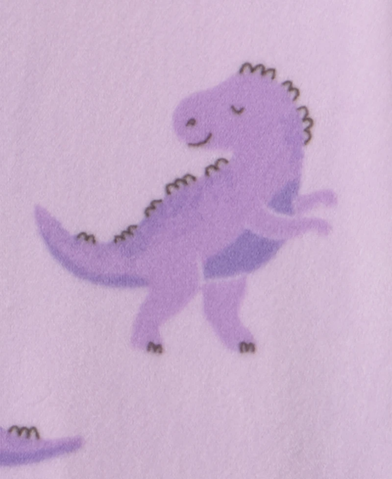 Carters Baby Girls' Dino 2-Way Zip Dream Plush Snug-Fit Footed Pajama