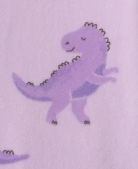 Carters Baby Girls' Dino 2-Way Zip Dream Plush Snug-Fit Footed Pajama