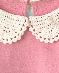 Carter's Baby Girls' Crochet Collar Sweater and Pants, 2-Piece Set