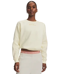 Under Armour Women's Rival Shimmer Cropped Long-Sleeve Crewneck Sweatshirt