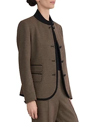 Jones New York Women's Military-Inspired Mini Dot Knit Jacquard Jacket