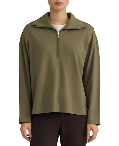 Jones New York Women's Long-Sleeve Zip-Front Pull-On Top