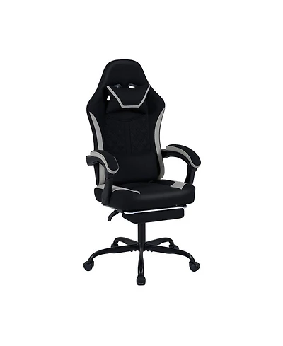 Sugift Height Adjustable Gaming Chair with Headrest Footrest and 360degree(s) Swivel Seat