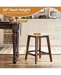 Sugift Set of 2 24 Inch Counter Height Bar Stools with Low Back