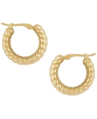 Macy's Sculptured Wide Shrimp Hoop Earrings in 14k Yellow Gold