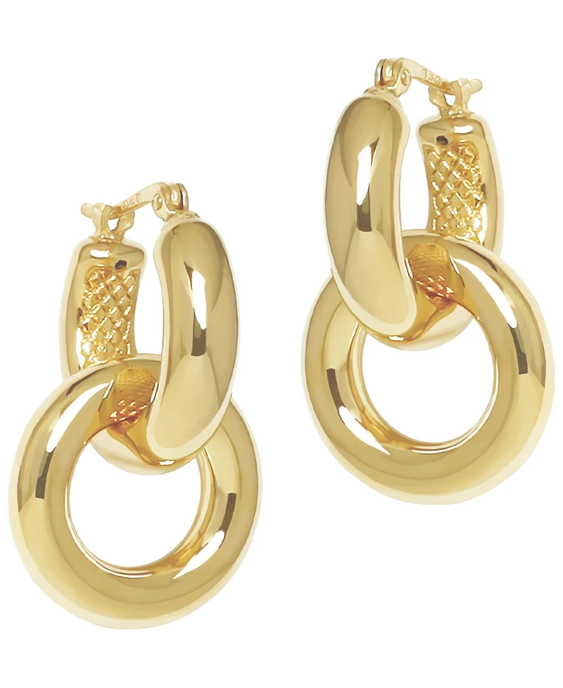 Macy's Sculptured Chubby Donut Drop Earrings in 14k Yellow Gold