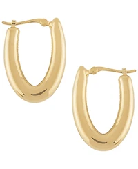 Macy's Sculptured Medium V-Shaped Hoop Earrings in 14k Yellow Gold