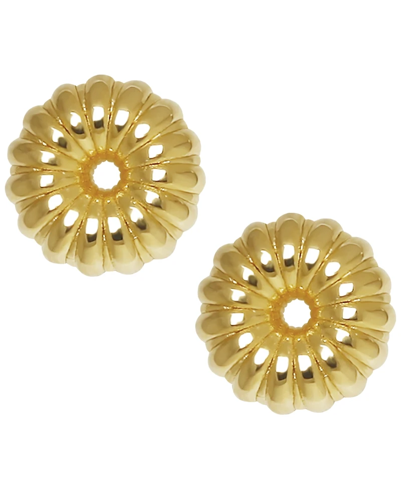 Macy's Ribbed Donut Stud Earrings in 14k Yellow Gold