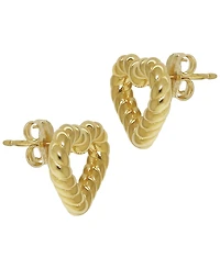 Macy's Sculptured Twisted Heart Stud Earrings in 14k Yellow Gold