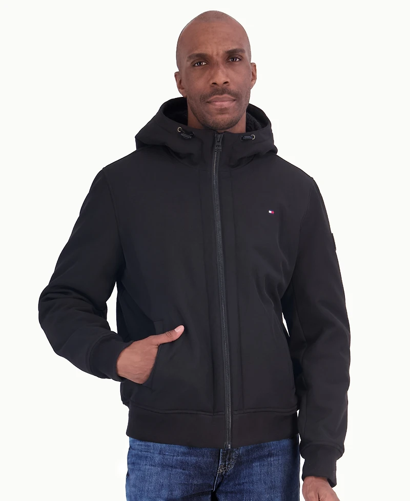 Tommy Hilfiger Men's Sherpa Lined Soft Shell Bomber Jacket