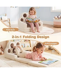 Sugift 2-in-1 Convertible Kids Sofa Lounger with Removable Cover