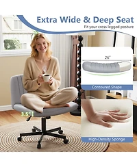 Sugift Criss Cross Swivel Desk Chair with Wheels Soft-Padded 26 Inch Wide Seat