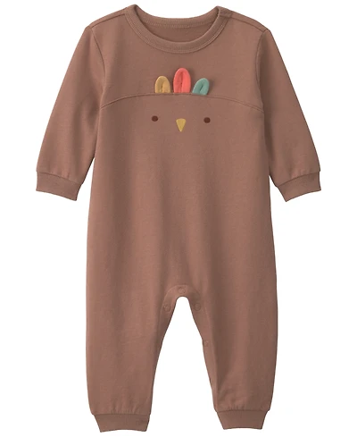 Carter's Baby Boys' and Girls' Turkey Thanksgiving French Terry Long-Sleeve Jumpsuit