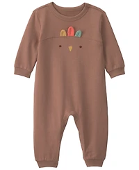 Carter's Baby Boys' and Girls' Turkey Thanksgiving French Terry Long-Sleeve Jumpsuit