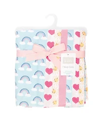 Hudson Baby Girl Cotton Poly Flannel Burp Cloths -Pack