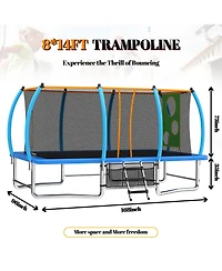 Zeny Outdoor Square Trampolines for Kids Adults Long Rectangular Tumbling Trampoline