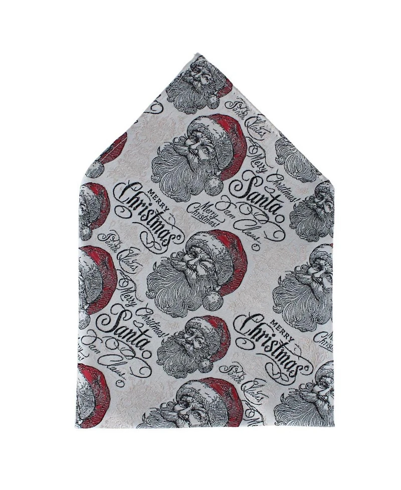 Trafalgar Men's Santa Claus Is Watching Silk Tie and Pocket Square Bundle