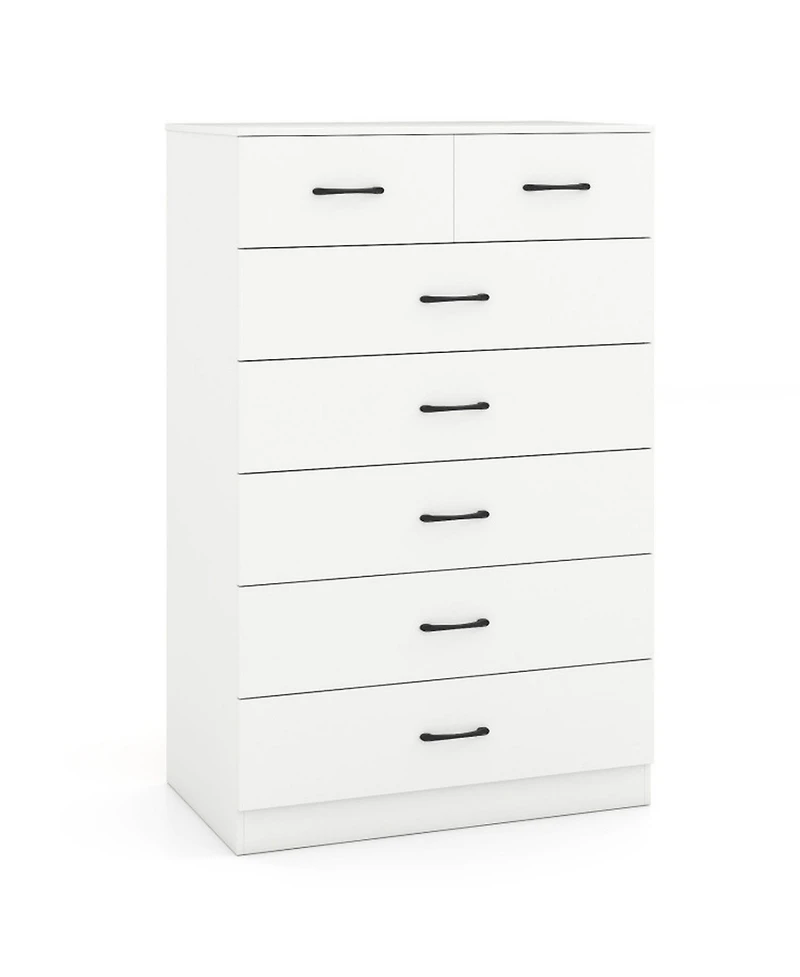 Sugift 7-Drawer Tall Dresser with Metal Handles and 2 Anti-Tipping Kits
